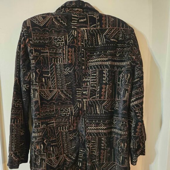 Chico's Size 1/Size Medium Black Velvet Stitched Jacket - Picture 6 of 7